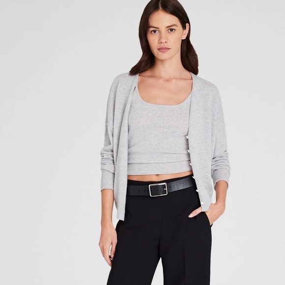 Brand New! Club Monaco 100% Cashmere Tank, Soft Heather Gray, Size XL - Picture 3 of 9